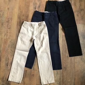 GAP Kids uniform pants in black, navy, & khaki